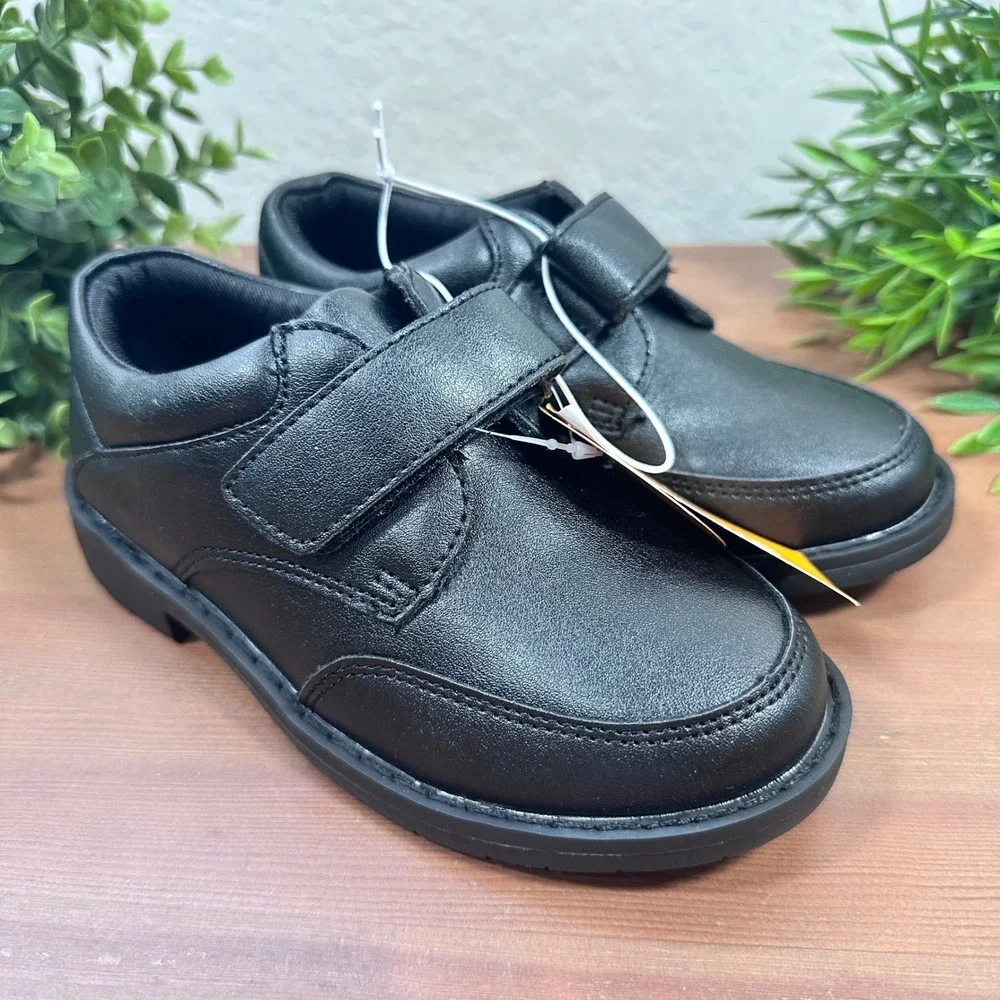 Gymboree Boys Dress Shoes Black Hook and Loop Formal Oxford Size 12